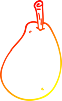 warm gradient line drawing of a cartoon fresh pear png