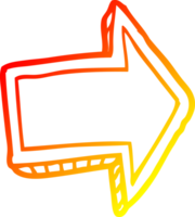 warm gradient line drawing of a cartoon pointing arrow png