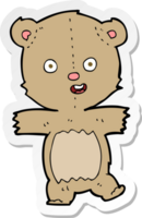 sticker of a cartoon dancing teddy bear png