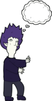 cartoon vampire man with thought bubble png