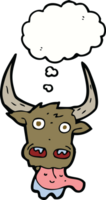 cartoon cow face with thought bubble png