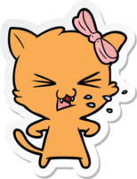 sticker van een cartoonkat png