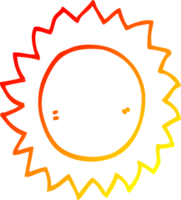 caldo pendenza linea disegno di un' cartone animato sole png