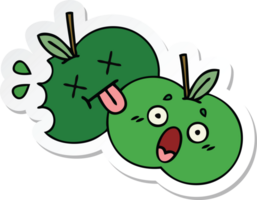 sticker of a cute cartoon apples png