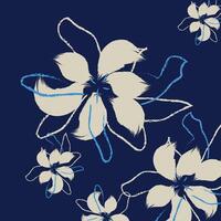 tradicional de fabuloso floral textil tropical bicolor flor y hojas miniimpresión flores geométrico modelo diseño y sin costura mano dibujo modelo estilo en vector