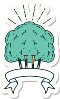 sticker of a tattoo style tree png