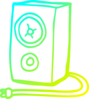 cold gradient line drawing of a cartoon old wood speaker png