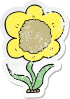 distressed sticker of a cartoon flower png