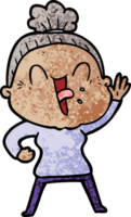 cartoon happy old woman png