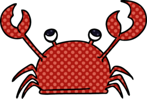 comic book style quirky cartoon happy crab png