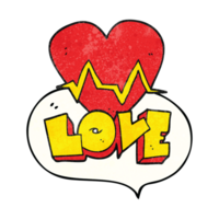 mão discurso bolha texturizado desenho animado coração taxa pulso amor símbolo png