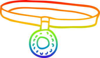 arc en ciel pente ligne dessin de une dessin animé chien collier png