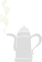 flat color illustration of steaming coffee kettle png