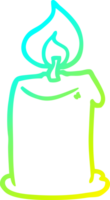 cold gradient line drawing of a cartoon candle png