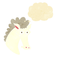 cartoon horse head with thought bubble png