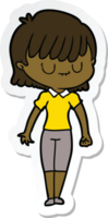 pegatina de una mujer de dibujos animados png