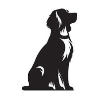 ilustración de un orgulloso Inglés saltador spaniel perro cara en negro y blanco vector