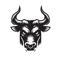 toro - un enojado toro cara logo concepto diseño vector