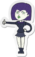 sticker of a cartoon vampire girl giving thumbs up png