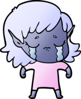 cartoon crying elf girl png