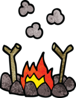 dessin animé doodle feu de camp png