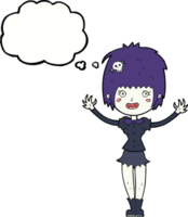 garota vampira dos desenhos animados com balão de pensamento png
