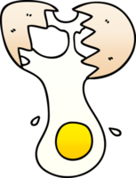 gradient shaded quirky cartoon cracked egg png