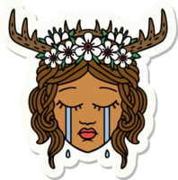 sticker of a crying human druid png