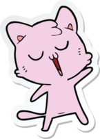 sticker of a cartoon cat singing png