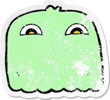 distressed sticker of a cartoon ghost png