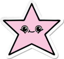 sticker of a cute cartoon star fish png