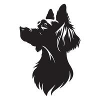 illustration of a watching English Springer Spaniel dog face in black and white vector