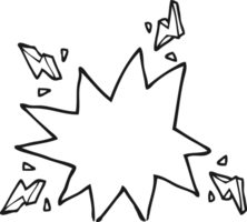 hand drawn black and white cartoon electrical sparks png