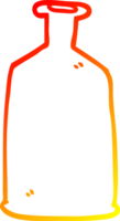 warm gradient line drawing of a cartoon clear glass bottle png