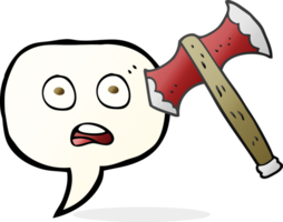 hand drawn speech bubble cartoon axe png