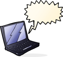 cartoon laptop computer with speech bubble png