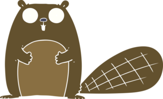 flat color style cartoon beaver png