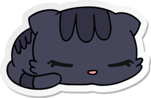 sticker cartoon illustration kawaii cute sleeping kitten png