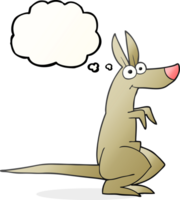 hand drawn thought bubble cartoon kangaroo png