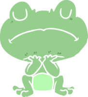 grenouille de dessin animé de style plat couleur png