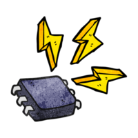 Hand gezeichnet Textur Karikatur Computer Chip png