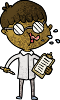 Cartoon-Junge mit Brille mit Klemmbrett png