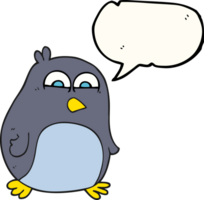 hand drawn speech bubble cartoon penguin png