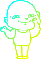 cold gradient line drawing of a cartoon creepy guy png