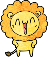 heureux, dessin animé, lion png