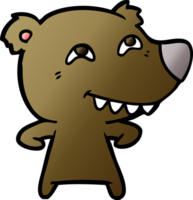 urso de desenho animado mostrando os dentes png