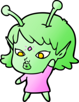 pretty cartoon alien girl png