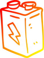 warm gradient line drawing of a cartoon battery png