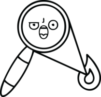 line drawing cartoon of a magnifying glass png