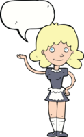 cartoon maid with speech bubble png